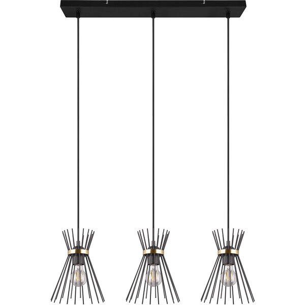 HLW LED Zwarte & Gouden LED Hanglamp Trion Drado - Metalen 3-lichts LED lamp met E27 fitting HLW LED Zwarte & Gouden LED Hanglamp Trion Drado - Metalen 3-lichts LED lamp met E27 fitting