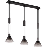 Black LED Pendant Lamp - Metal LED Pendant Lamp with Glass, 3-light