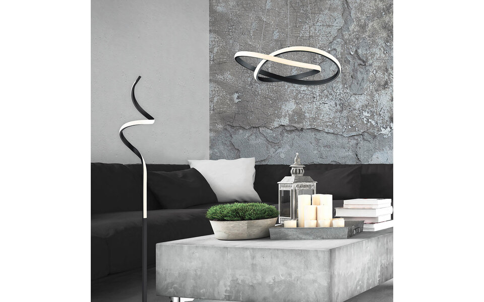 HLW LED Modern Metal Dimmable LED Pendant Lamp - Matte Black, Warm White 27.5W HLW LED Modern Metal Dimmable LED Pendant Lamp - Matte Black, Warm White 27.5W