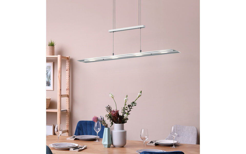 HLW LED Metal LED Pendant Lamp Trion Silom - White 4-light LED Pendant Lamp, Warm White 3000K