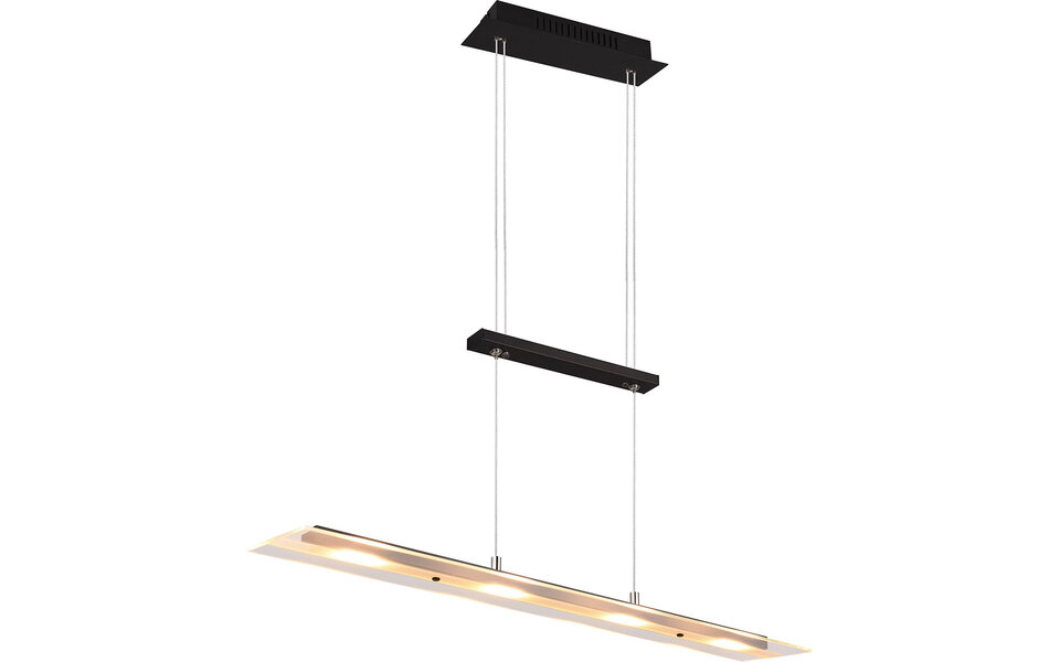 HLW LED Metalen LED Hanglamp Mat Zwart of Wit - Warm Wit 3000K - 4 Lichtpunten