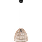 HLW LED LED Pendant Lamp Trion Kei - 1-light Round Brown Rattan - E27 Fitting