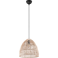 LED Pendant Lamp Trion Kei - Round Brown Rattan - E27 Fitting