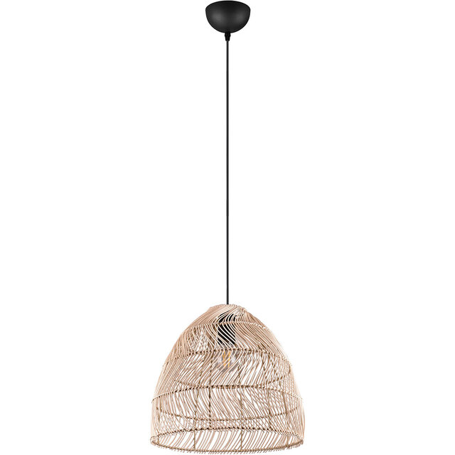 LED Hanglamp Trion Kei - Rond Bruin Rotan - E27 Fitting Verlichting per ruimte