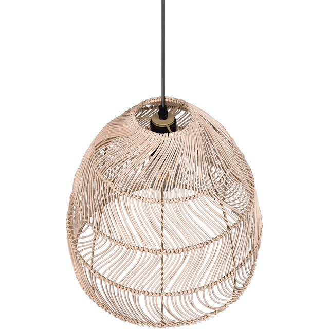 HLW LED LED Pendant Lamp Trion Kei - 1-light Round Brown Rattan - E27 Fitting HLW LED LED Pendant Lamp Trion Kei - 1-light Round Brown Rattan - E27 Fitting