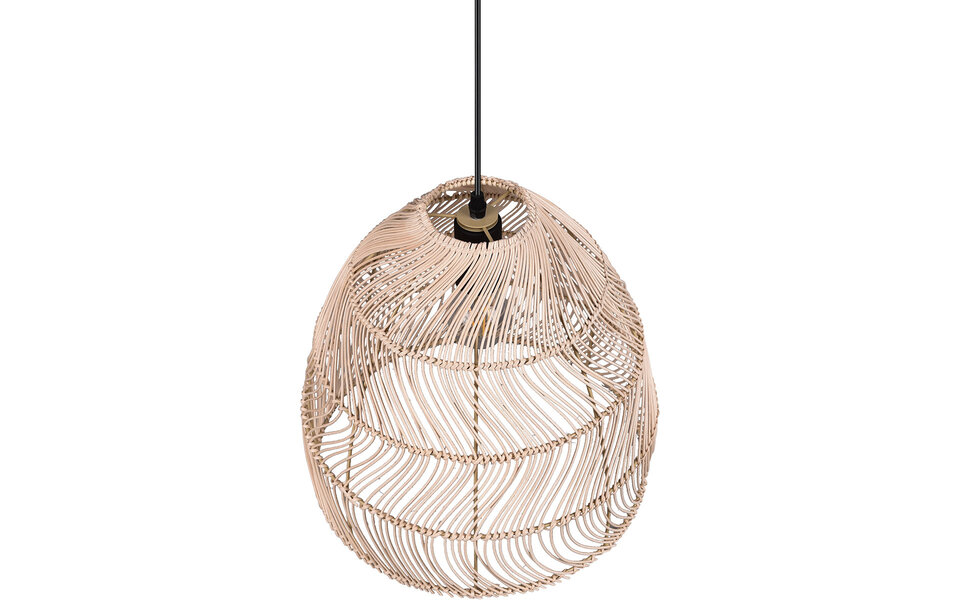 HLW LED LED Pendant Lamp Trion Kei - 1-light Round Brown Rattan - E27 Fitting HLW LED LED Pendant Lamp Trion Kei - 1-light Round Brown Rattan - E27 Fitting