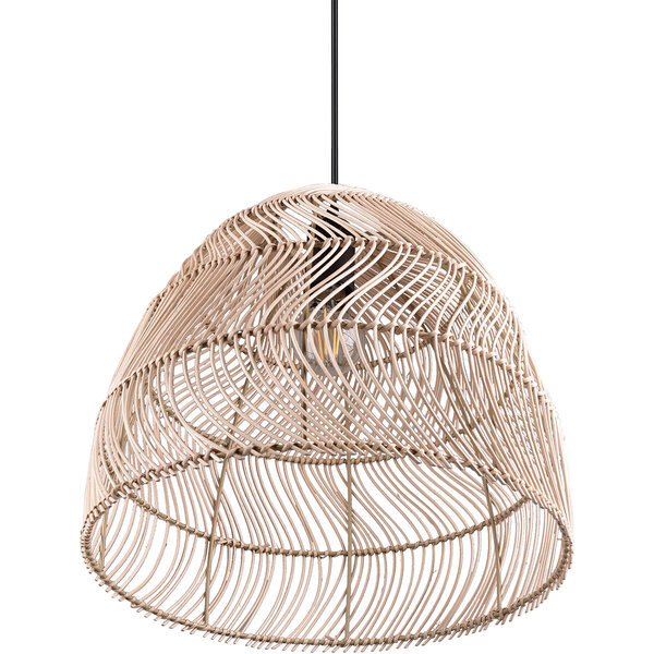 HLW LED LED Hanglamp Trion Kei - 1-lichts Rond Bruin Rotan - E27 Fitting HLW LED LED Hanglamp Trion Kei - 1-lichts Rond Bruin Rotan - E27 Fitting