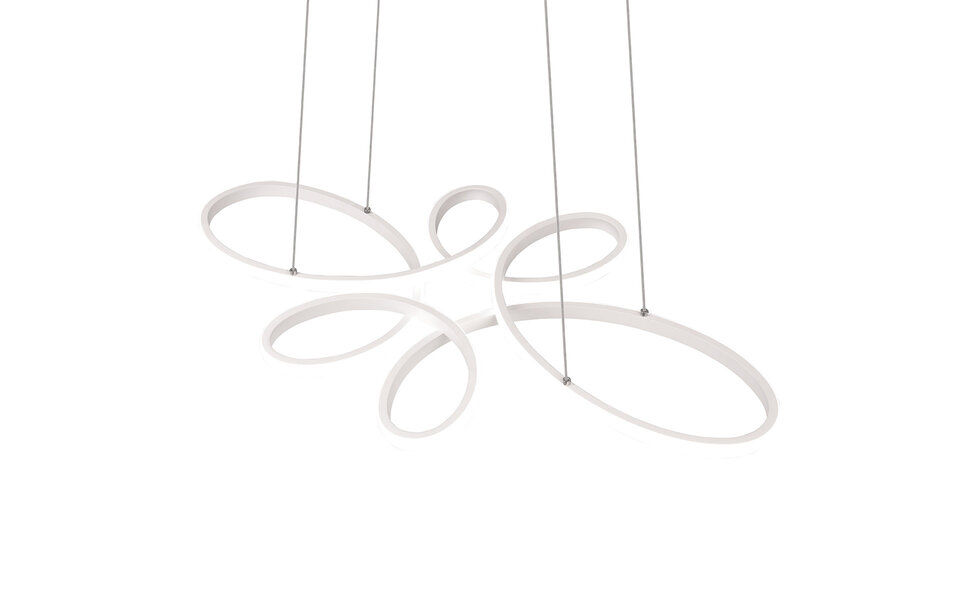 HLW LED Stijlvolle Dimbare LED Hanglamp 32W - Mat Wit Metaal, Neutraal Wit Licht