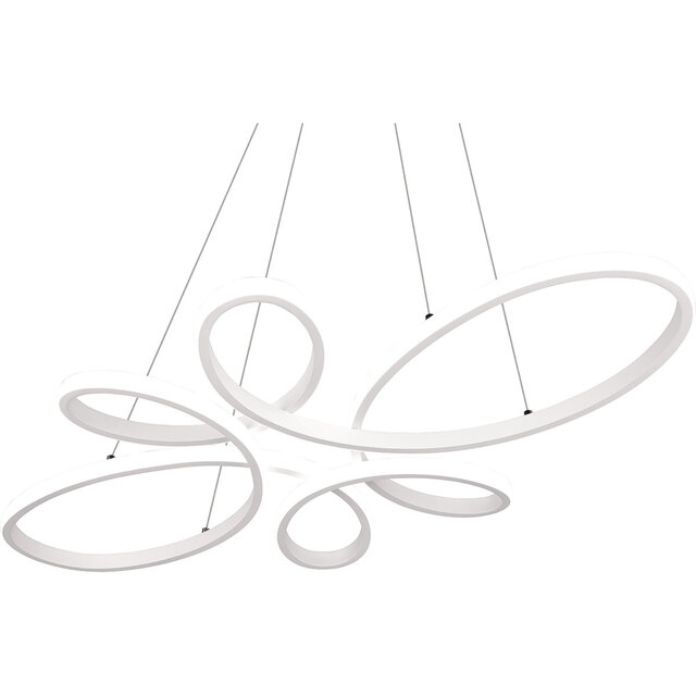 HLW LED Stijlvolle Dimbare LED Hanglamp 32W - Mat Wit Metaal, Neutraal Wit Licht