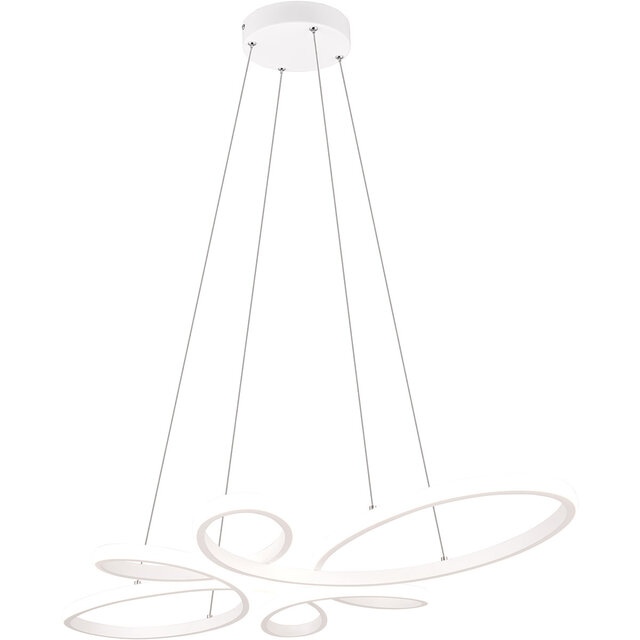 HLW LED Stijlvolle Dimbare LED Hanglamp 32W - Mat Wit Metaal, Neutraal Wit Licht