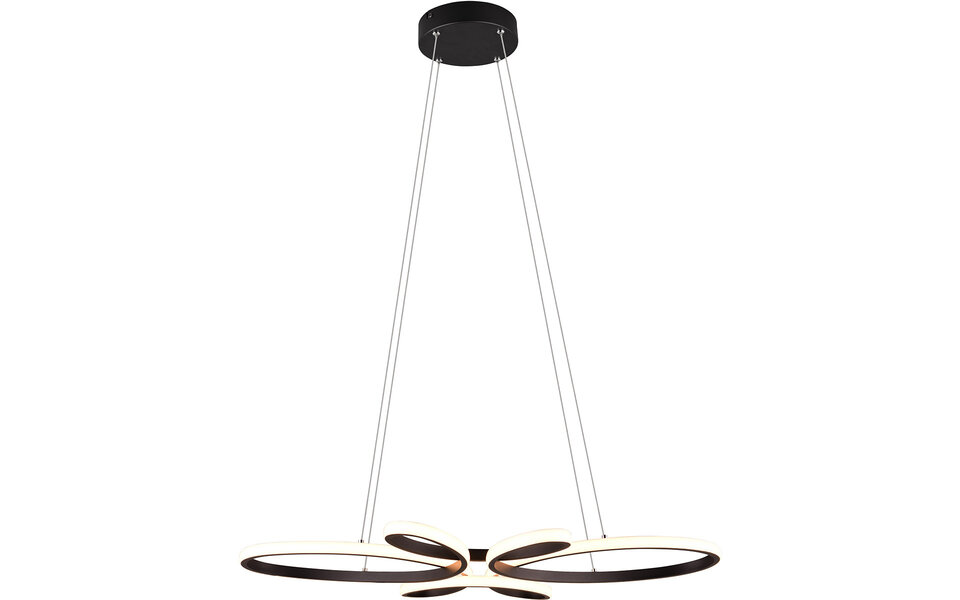 HLW LED Metal Dimmable LED Pendant Lamp 32W - Black Round Design with Neutral White