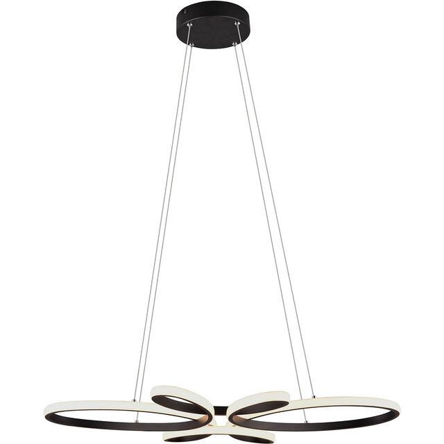 HLW LED Metal Dimmable LED Pendant Lamp 32W - Black Round Design with Neutral White