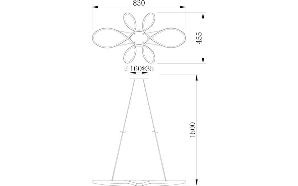 HLW LED Metal Dimmable LED Pendant Lamp 32W - Black Round Design with Neutral White