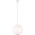 LED Pendant Lamp Trion Fluffy - Taupe plush, round design with E27 fitting
