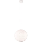 HLW LED LED Hanglamp Trion Fluffy - Taupe pluche, rond design met E27 fitting