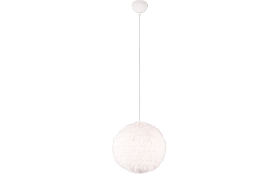 HLW LED LED Pendant Lamp Trion Fluffy - Taupe plush, round design with E27 fitting