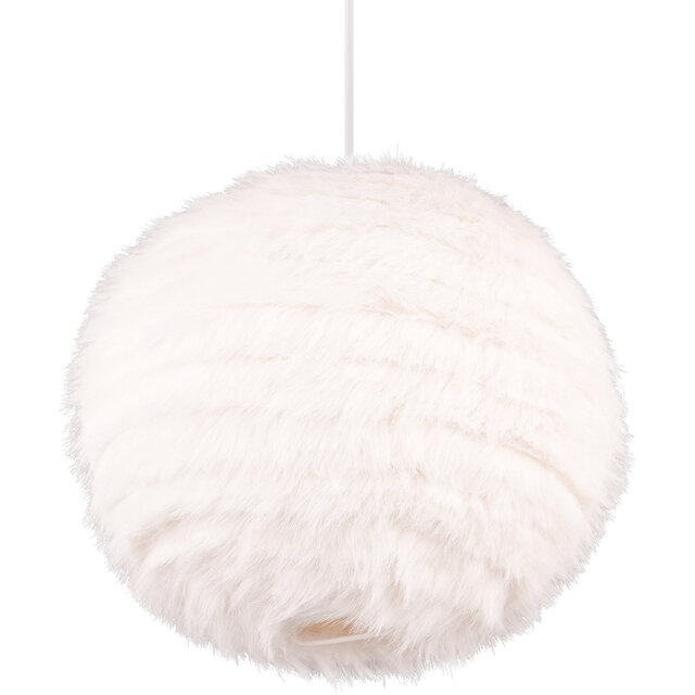 HLW LED LED Pendant Lamp Trion Fluffy - Taupe plush, round design with E27 fitting
