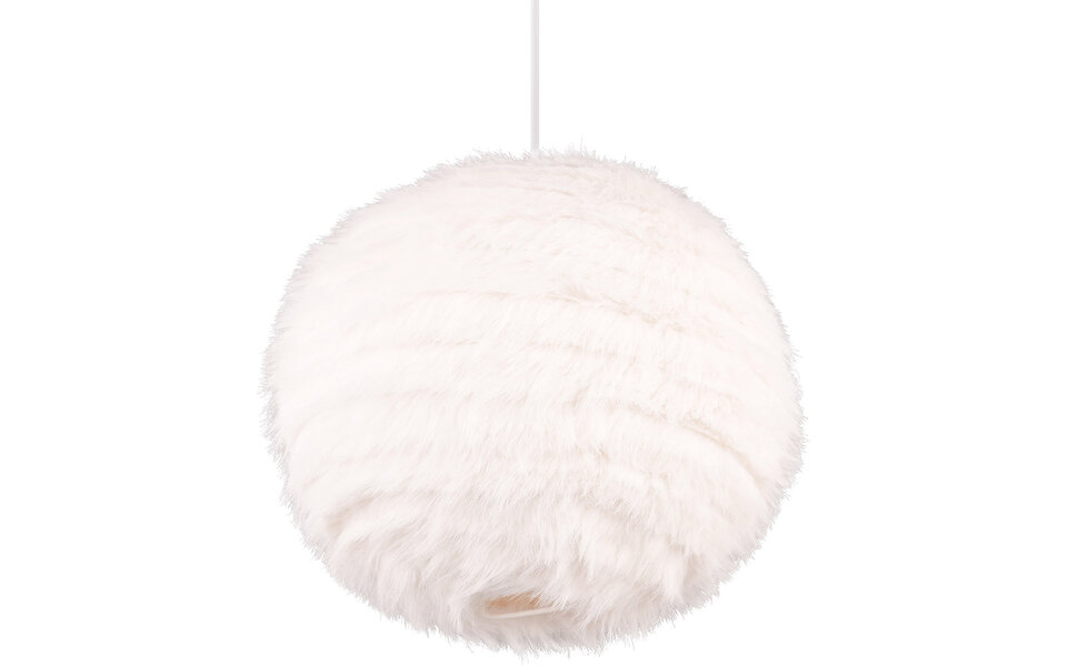 HLW LED LED Pendant Lamp Trion Fluffy - Taupe plush, round design with E27 fitting