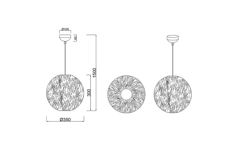 HLW LED LED Pendant Lamp Trion Fluffy - Taupe plush, round design with E27 fitting