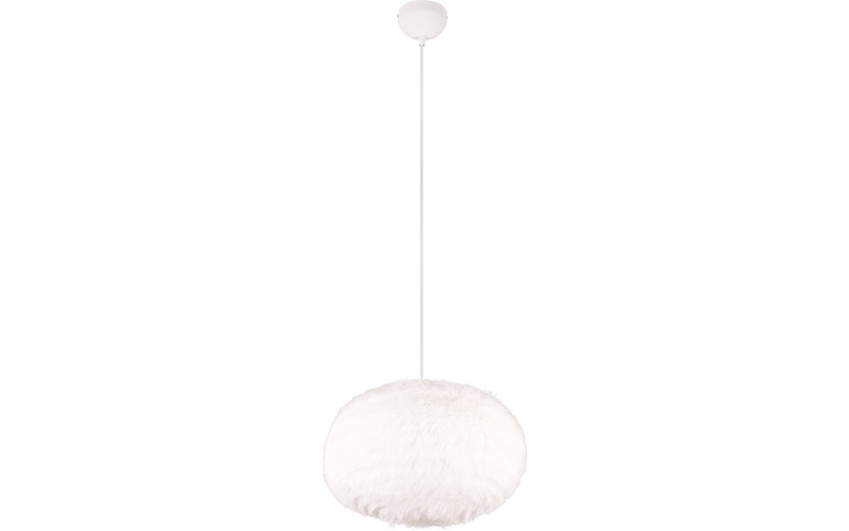 HLW LED LED Pendant Lamp Trion Fluffy XL - Taupe synthetic plush, 1-light, E27 LED lamp