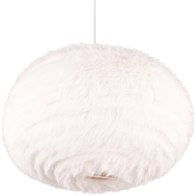 HLW LED LED Pendant Lamp Trion Fluffy XL - Taupe synthetic plush, 1-light, E27 LED lamp