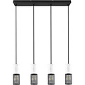 LED Pendant Lamp Metal Round - Black & White LED Pendant Lamp 4-Light