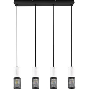 Metalen LED Hanglamp Zwart Wit - 4-Lichts LED Lamp Metalen LED Hanglamp Zwart Wit - 4-Lichts LED Lamp