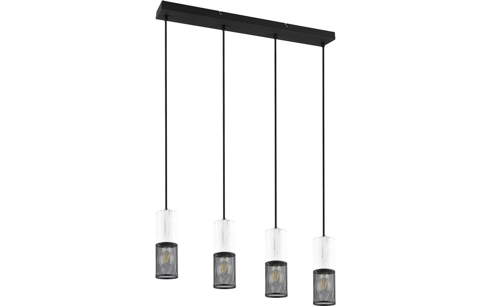 HLW LED LED Pendant Lamp Metal Round - Black & White LED Pendant Lamp 4-Light
