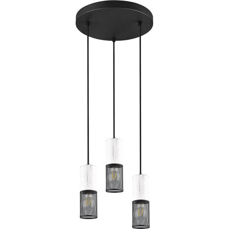 Moderne LED Hanglamp - Metalen 3-Lichts Zwart & Wit - E27 Fitting Moderne LED Hanglamp - Metalen 3-Lichts Zwart & Wit - E27 Fitting