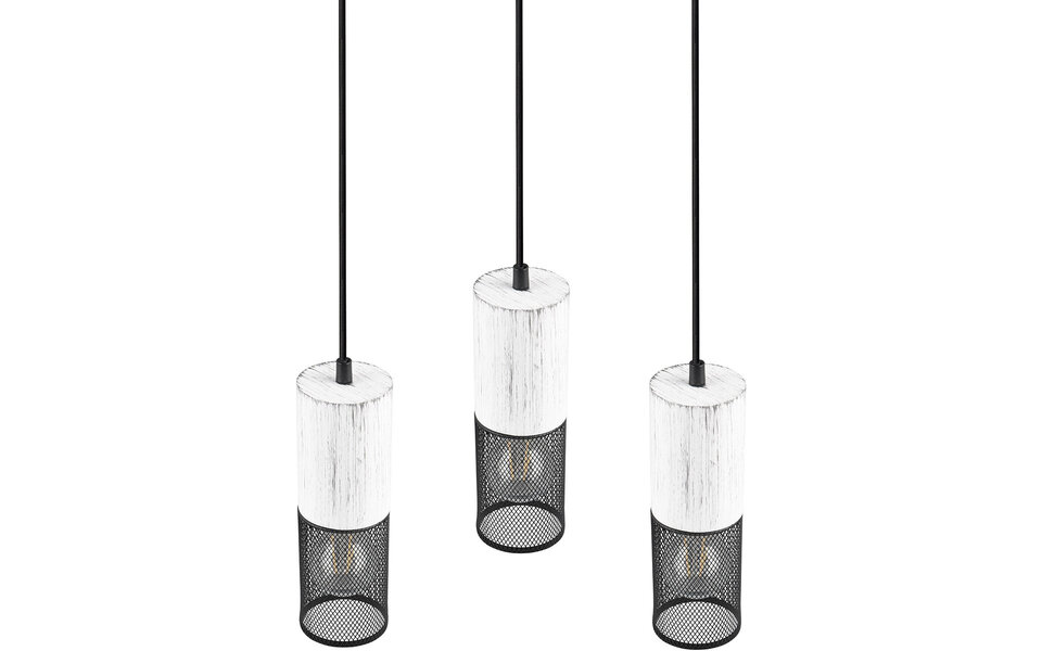 HLW LED Moderne LED Hanglamp - Metalen 3-Lichts Zwart & Wit - E27 Fitting