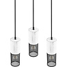 Zwarte en witte metalen LED hanglamp met drie lichtpunten en modern design, 40W vermogen Zwarte en witte metalen LED hanglamp met drie lichtpunten en modern design, 40W vermogen