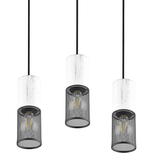 HLW LED Modern LED Pendant Lamp - Metal 3-Light Black & White - E27 Fitting HLW LED Modern LED Pendant Lamp - Metal 3-Light Black & White - E27 Fitting