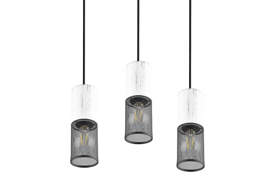 HLW LED Modern LED Pendant Lamp - Metal 3-Light Black & White - E27 Fitting HLW LED Modern LED Pendant Lamp - Metal 3-Light Black & White - E27 Fitting