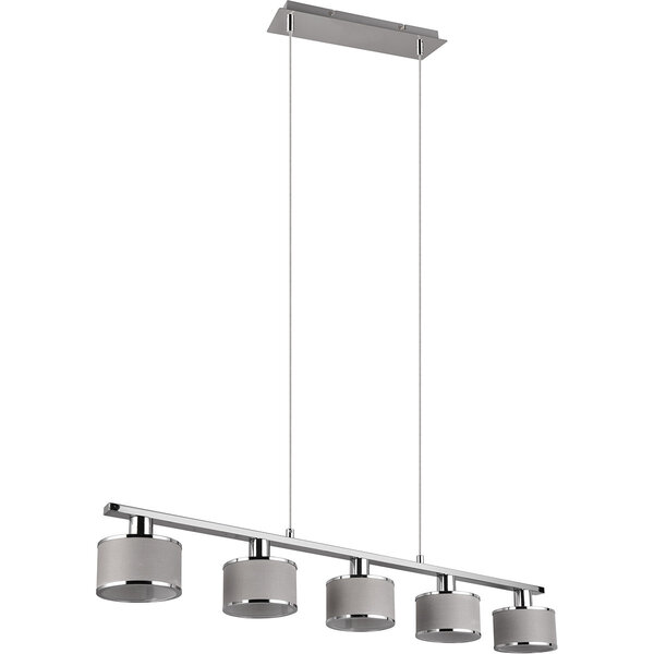 HLW LED Metalen LED Hanglamp Trion Arona - 5-lichts LED Hanglamp met E14 fitting in Chroom HLW LED Metalen LED Hanglamp Trion Arona - 5-lichts LED Hanglamp met E14 fitting in Chroom