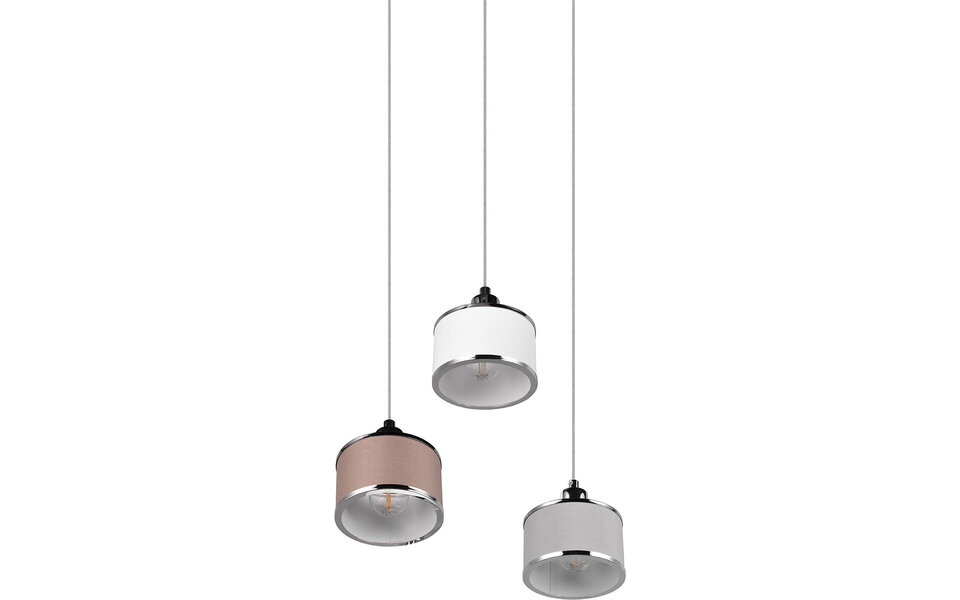 HLW LED Metal LED Pendant Lamp Trion Arona - 3-light LED lamp with E14 fitting and chrome HLW LED Metal LED Pendant Lamp Trion Arona - 3-light LED lamp with E14 fitting and chrome