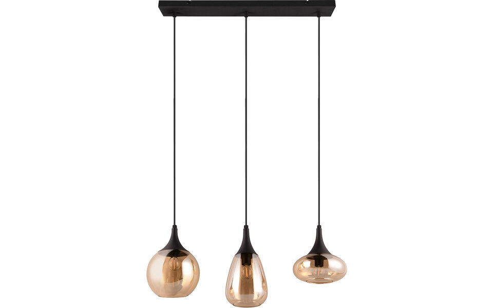 HLW LED Moderne Mat Zwarte Metalen LED Hanglamp - 3-lichts E14 LED Lamp