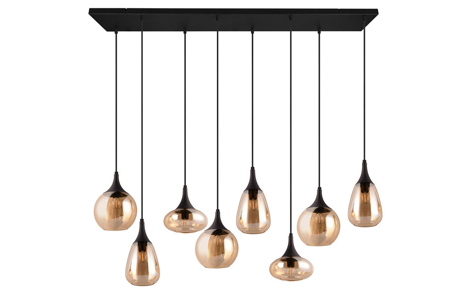 HLW LED Modern Matte Black Metal LED Pendant Lamp 8-light - Round - E14 Fitting