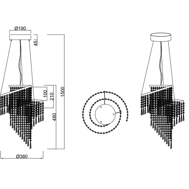 HLW LED Trion Mop Dimmable LED Pendant Lamp 30W - Metal LED Lamp with Remote Control