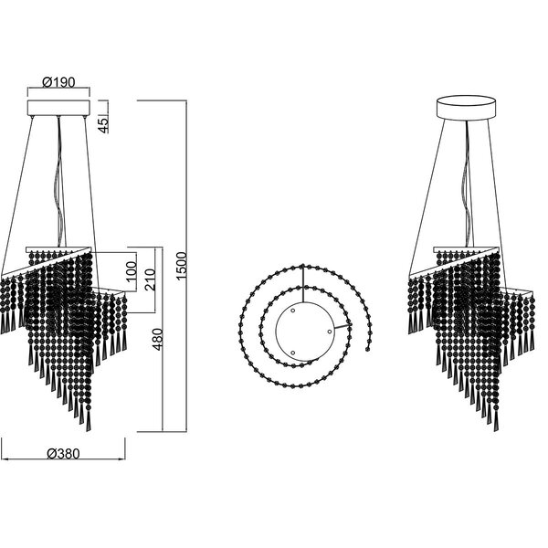 HLW LED Trion Mop Dimbare LED Hanglamp 30W - Metalen LED Lamp met Afstandsbediening HLW LED Trion Mop Dimbare LED Hanglamp 30W - Metalen LED Lamp met Afstandsbediening
