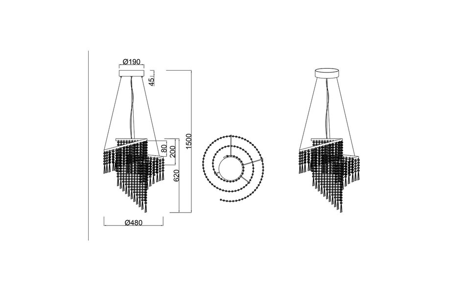 HLW LED Dimbare LED Hanglamp Trion Mop 38W - Metalen LED Lamp met Aanpasbare Kleur