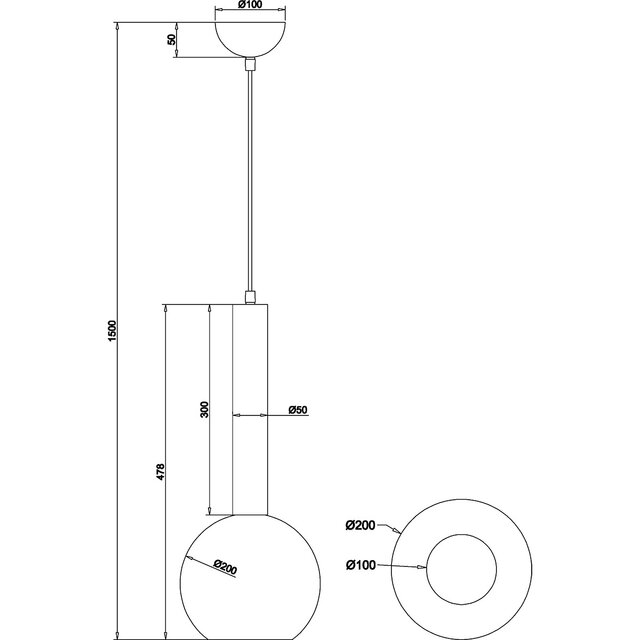 HLW LED Zwarte Metalen LED Hanglamp Trion Yton - Rond, Mat Zwart, E27, Aanpasbaar