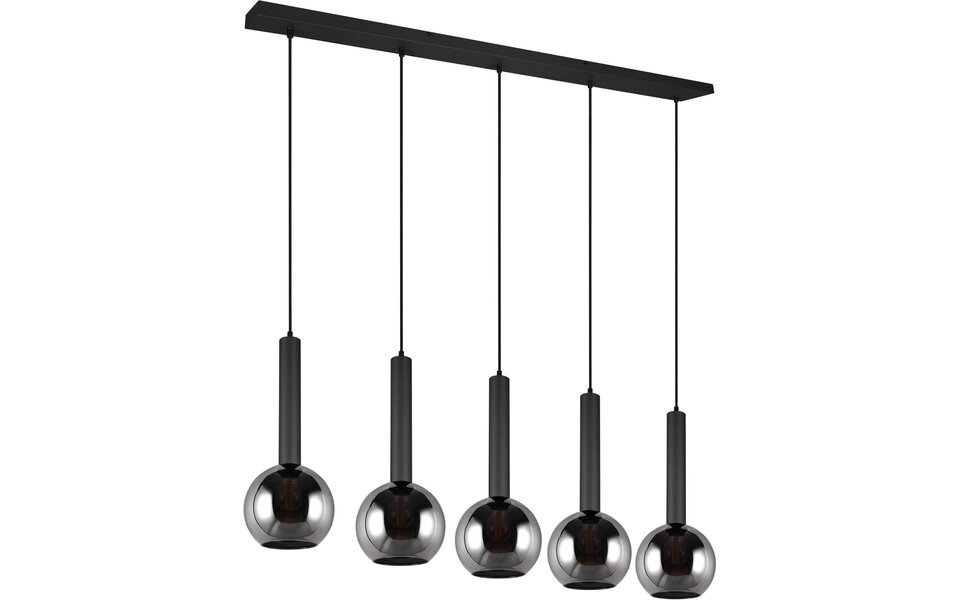 HLW LED Modern Metal LED Pendant Lamp - Black LED Pendant Lamp with 5 Light Points, E27 Fitting HLW LED Modern Metal LED Pendant Lamp - Black LED Pendant Lamp with 5 Light Points, E27 Fitting