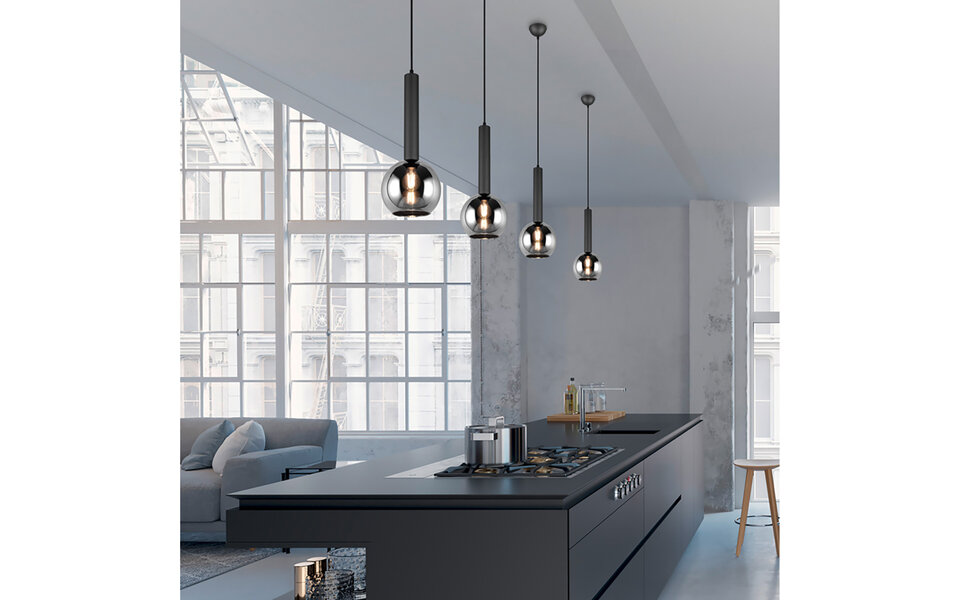 HLW LED Moderne Metalen LED Hanglamp - Zwarte LED Hanglamp met 5 Lichtpunten, E27 Fitting HLW LED Moderne Metalen LED Hanglamp - Zwarte LED Hanglamp met 5 Lichtpunten, E27 Fitting