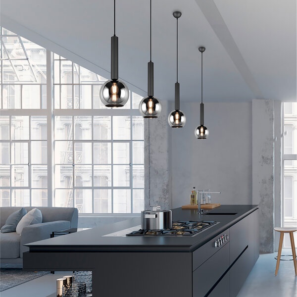 HLW LED Moderne Metalen LED Hanglamp - Zwarte LED Hanglamp met 5 Lichtpunten, E27 Fitting HLW LED Moderne Metalen LED Hanglamp - Zwarte LED Hanglamp met 5 Lichtpunten, E27 Fitting