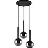 Black Metal LED Pendant Lamp Trion Yton - 3 Light Points