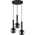 Modern Metal LED Pendant Lamp Trion Yton - Black, 3 Light Points, E27 Fitting