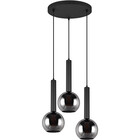 HLW LED Modern Metal LED Pendant Lamp Trion Yton - Black, 3 Light Points, E27 Fitting