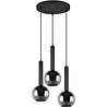 Zwarte Metalen LED Hanglamp Trion Yton - 3 Lichtpunten Verlichting per ruimte