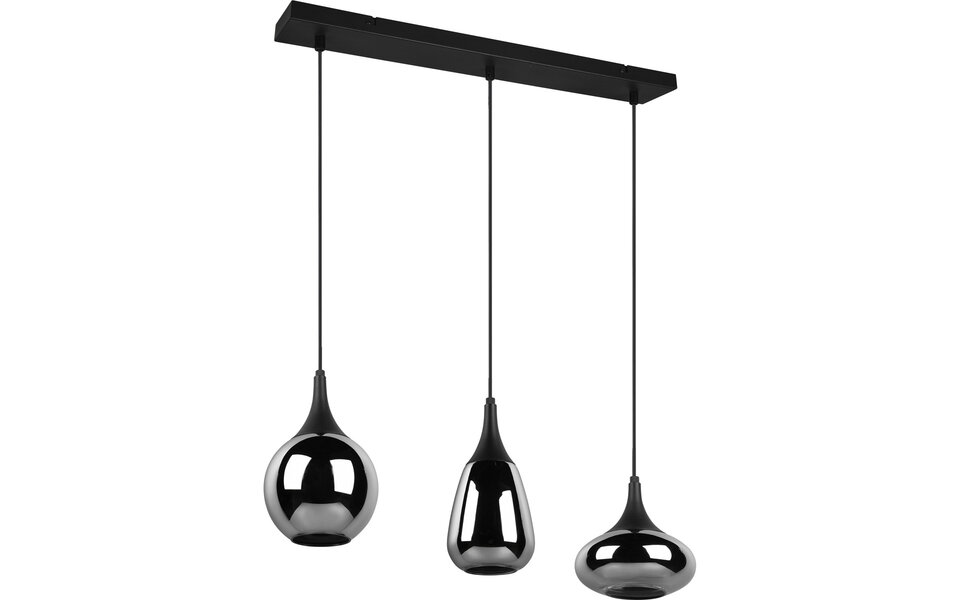 HLW LED Modern Black Metal LED Pendant Lamp with 3 Light Points and E14 Fitting HLW LED Modern Black Metal LED Pendant Lamp with 3 Light Points and E14 Fitting