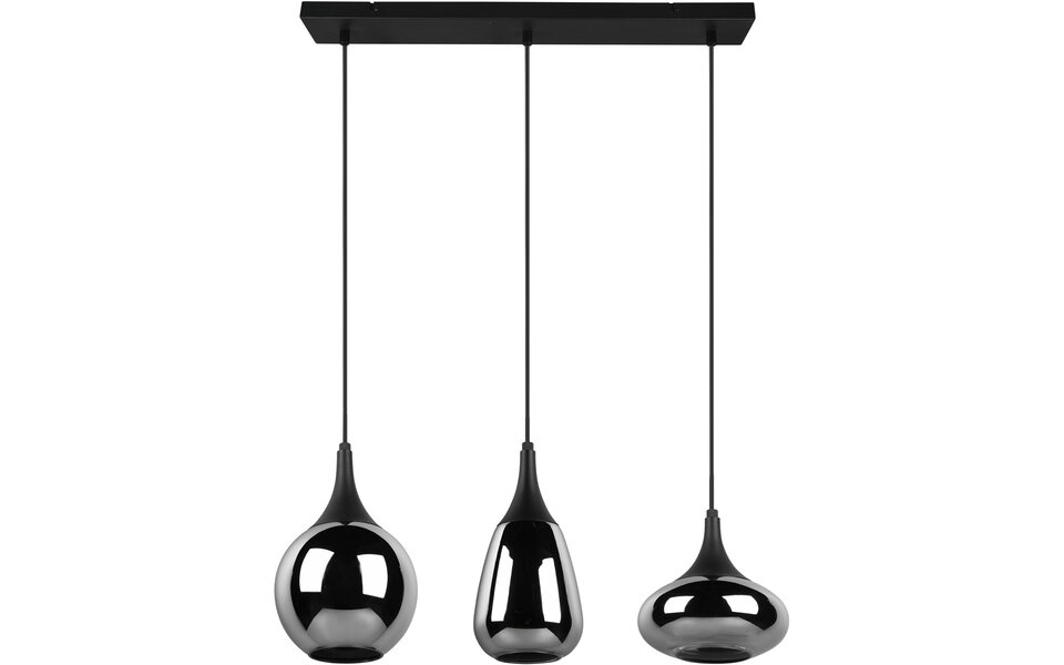 HLW LED Modern Black Metal LED Pendant Lamp with 3 Light Points and E14 Fitting HLW LED Modern Black Metal LED Pendant Lamp with 3 Light Points and E14 Fitting